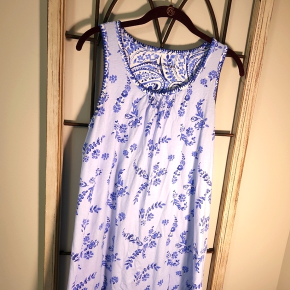 Carole Hochman Blue Floral Robe & Nightgown Set S - Picture 7 of 12